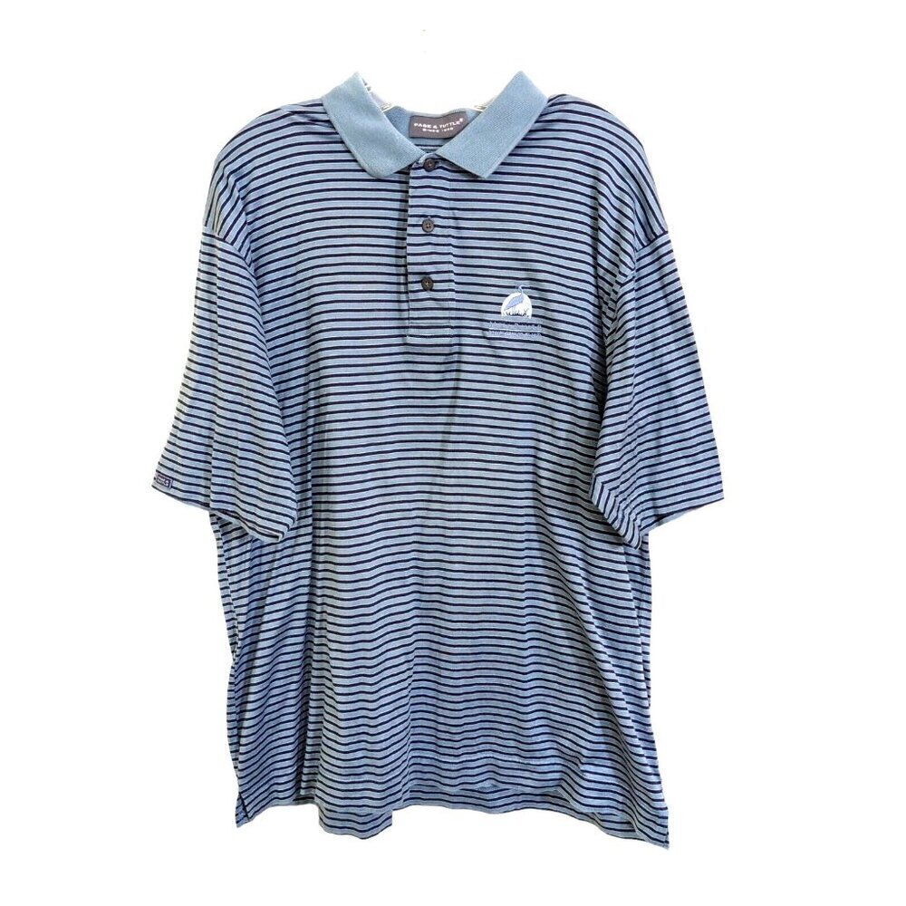 Mens Size XL Striped Golf Polo Blue Striped Mill River PEI Canada